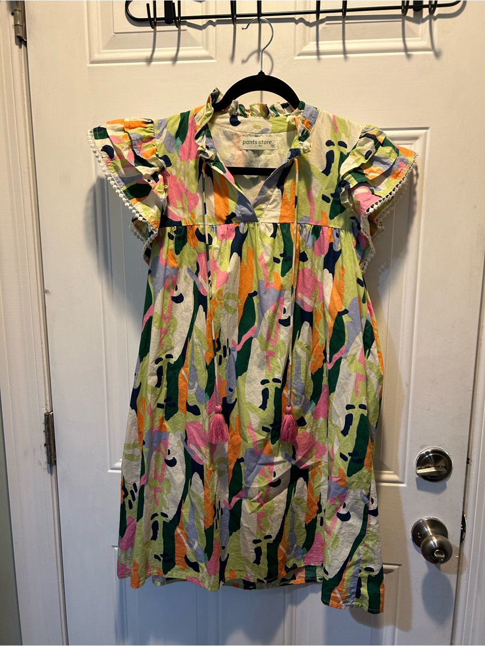 Multicolor Floral Flutter Sleeve Dress